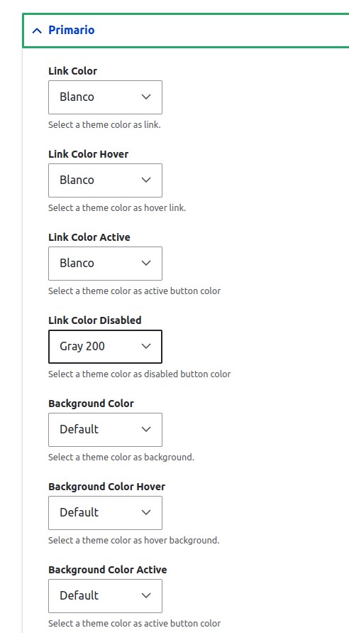 Configuración Botones