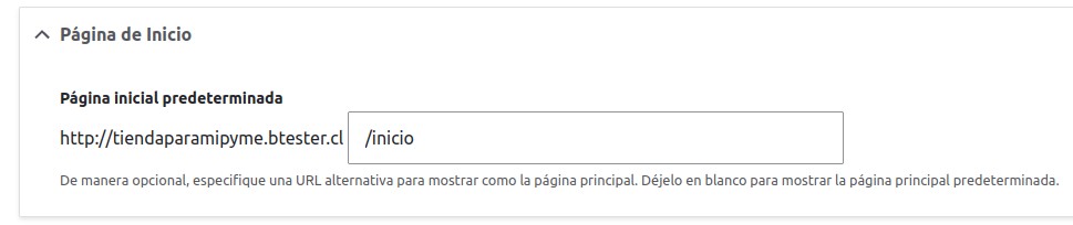 Configurar página de inicio.