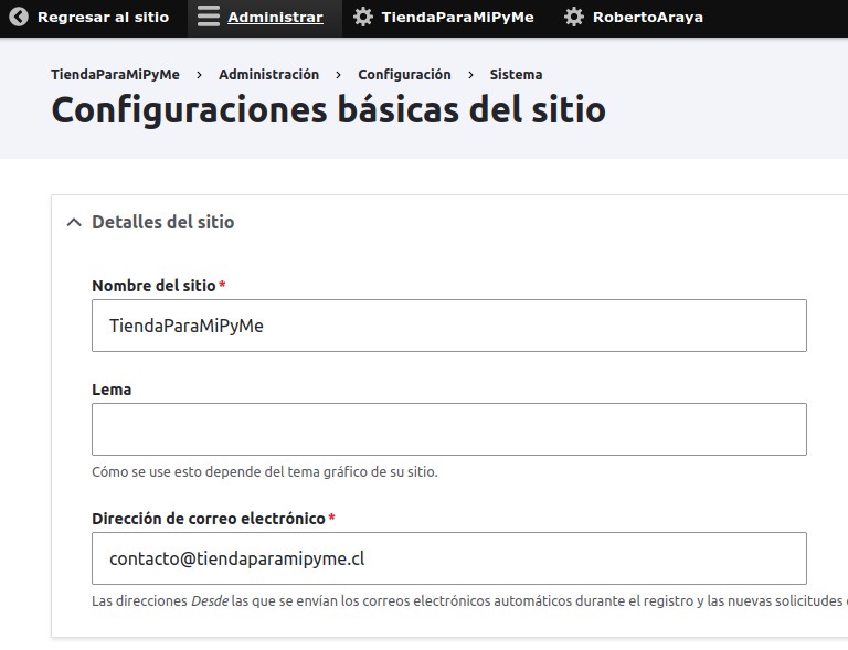 Página de Configuraciones Básicas