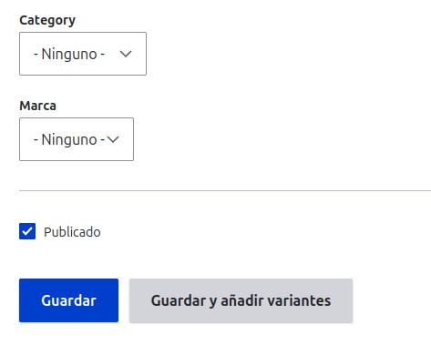 Imagen del formulario para añadir productos